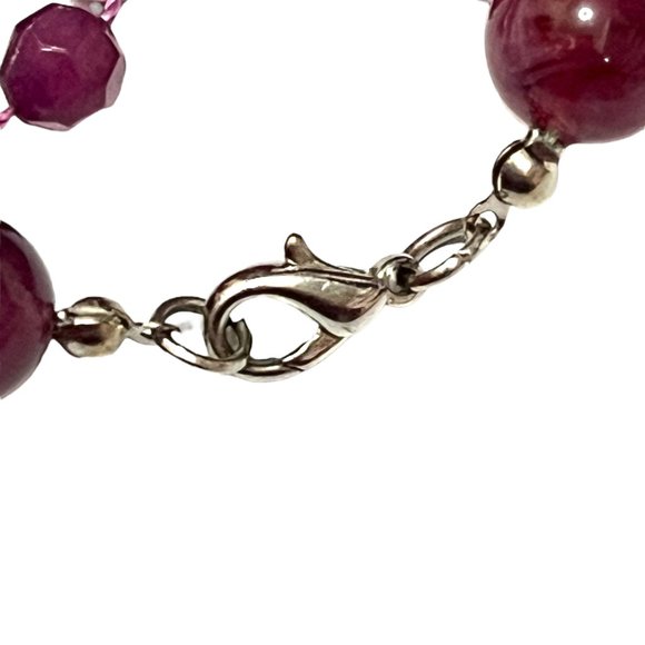 Short purple stranded necklace - Picture 5 of 5